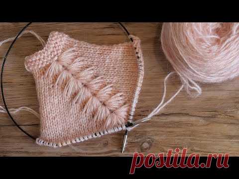 Красивая линия реглана спицами