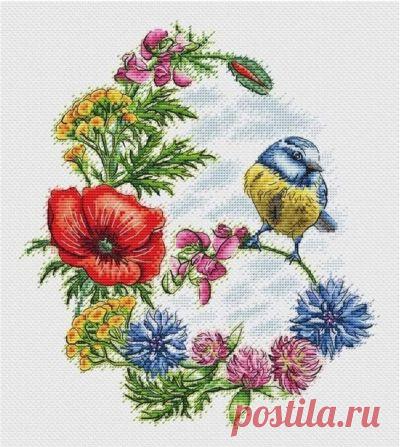 схема для вышивки крестом Весна