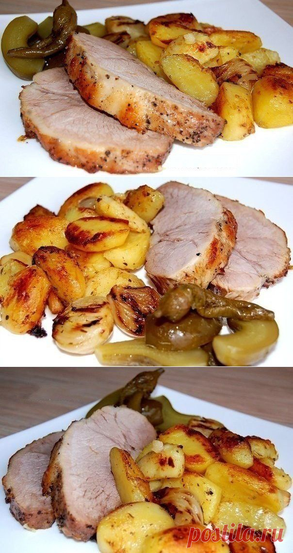 Как приготовить буженину, запеченную в рукаве с деревенской картошечкой - рецепт, ингридиенты и фотографии