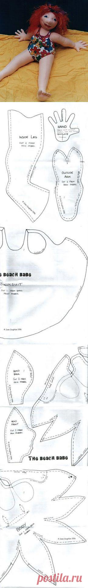 Купальщица. Текстильная кукла-помпушка. Выкройка | ТЕКСТИЛЬНАЯ КУКЛА,ВЫКРОЙКИ | Постила