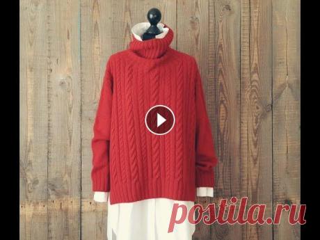 Свитер со жгутами 1-я часть. Спицами. МК. 00:00 О свитере. 12:39 Особенности вязания жгутов. Стирка и сушка изделия со жгутами. 17:04 Свитер поближе. 22:44 Общая схема. Параметры. Плотность вя...