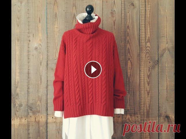 Свитер со жгутами 1-я часть. Спицами. МК. 00:00 О свитере. 12:39 Особенности вязания жгутов. Стирка и сушка изделия со жгутами. 17:04 Свитер поближе. 22:44 Общая схема. Параметры. Плотность вя...