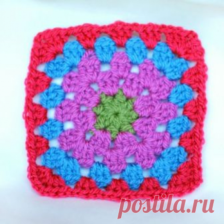 Квадратный мотив крючком Прекрасный МК