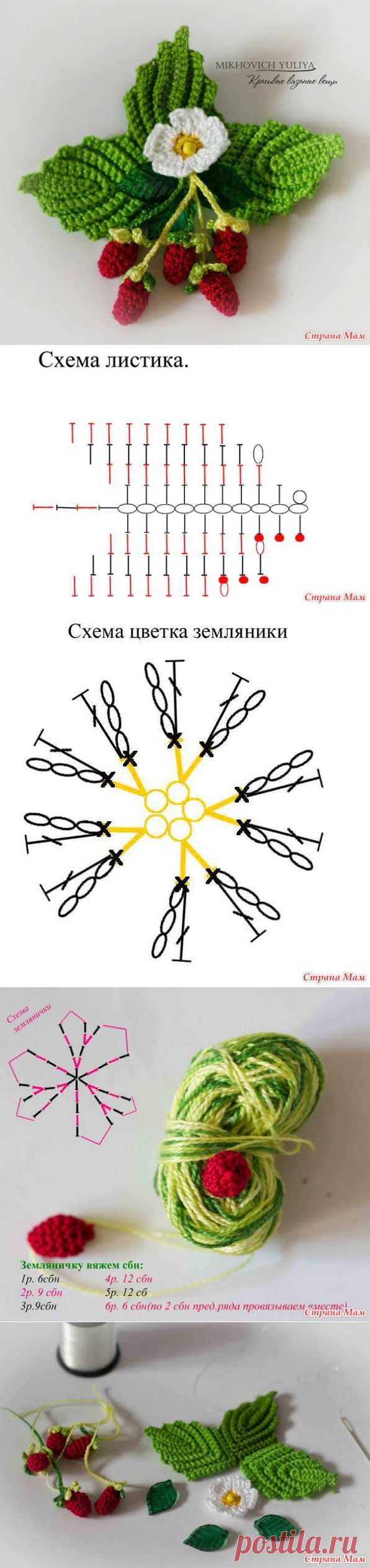 Вяжем земляничное украшение крючком. Мастер-класс. - Страна Мам