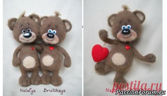 Мишка Валентинчик крючком. МК Натальи Бруцкой | Вязаные игрушки. Мастер-классы, схемы, описание. Мишка Валентинчик крючком от Натальи Бруцкой. Мишка связан из пряжи Alize Angora Real 40 (шерсть 40 %, акрил 60%, 100г/480м). Крючок 1,25.https://hiamigurumi.ru/2017/12/mishka-valentinchik-amigurumi-kryuchkom.html