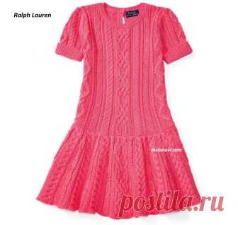 Платье спицами для девочек от Ralph Lauren - СХЕМА
