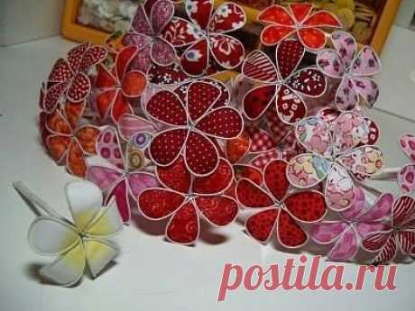 Цветы из ткани и проволоки