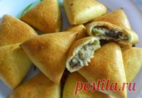 Самса на кефире с куриным мясом и картошкой