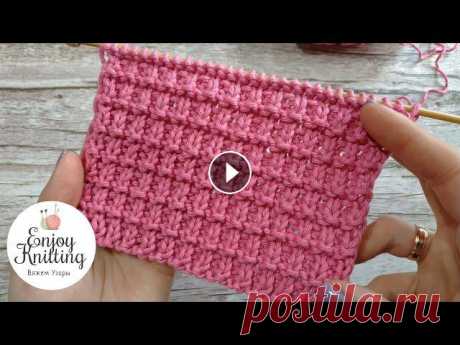 ПРОСТОЙ Двусторонний Узор Спицами из лицевых и изнаночных петель / Hurdle knit stitch pattern На спицы набираем нечетное количество петель. Полное описание - ________________________________ Cast on an odd number of stitches. Abbreviations: * -...