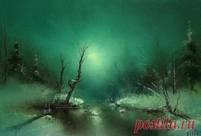 Художник Игорь Медведев. Симфония снега и лунного света