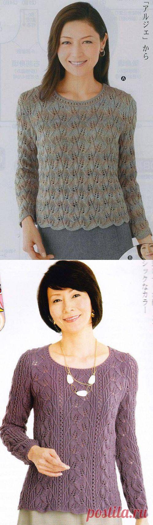 Четыре модели из журнала Aiamu Olive (спицы).