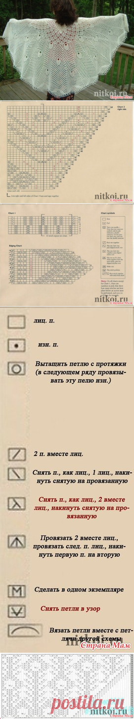 Чудесная шаль "Павлиний хвост" - Вязание - Страна Мам