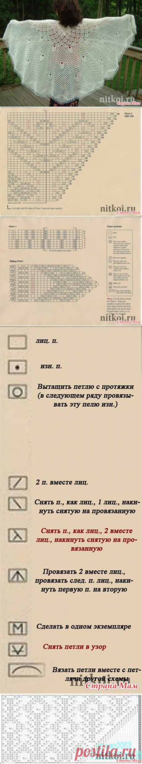 Чудесная шаль &quot;Павлиний хвост&quot; - Вязание - Страна Мам
