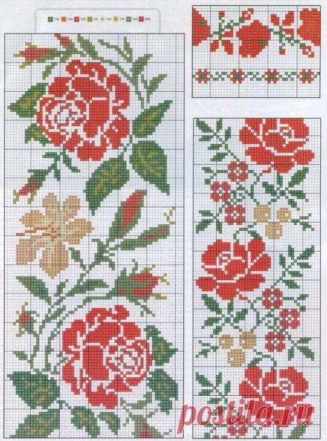 Вышивка крестом ... подборка цветочно-орнаментальная (34 схемы + доп материал)