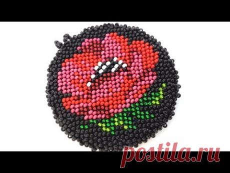 Как сделать кулон из бисера. Вышивка. Бисер.