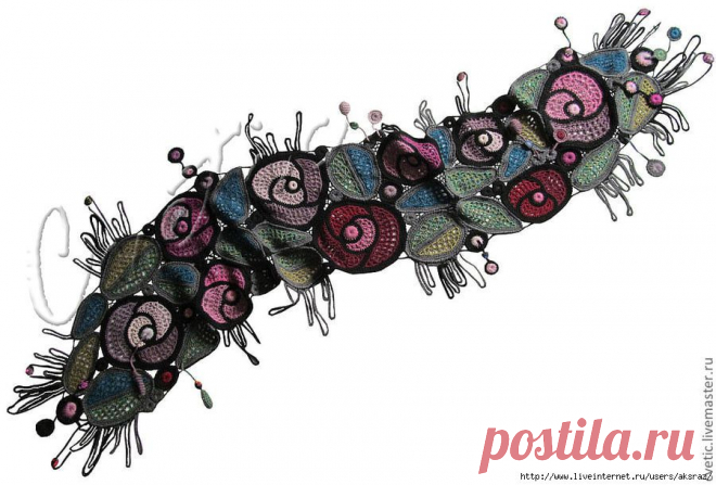 Шарф-палантин "Тайна розы"от Светланы Томиной.