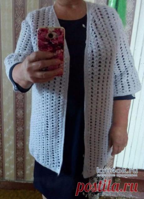 Женский жакет крючком. Работа Альбины Ваниной