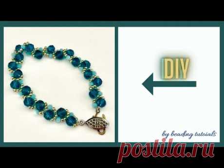 Simple beading pattern. Bracelet making tutorial.
