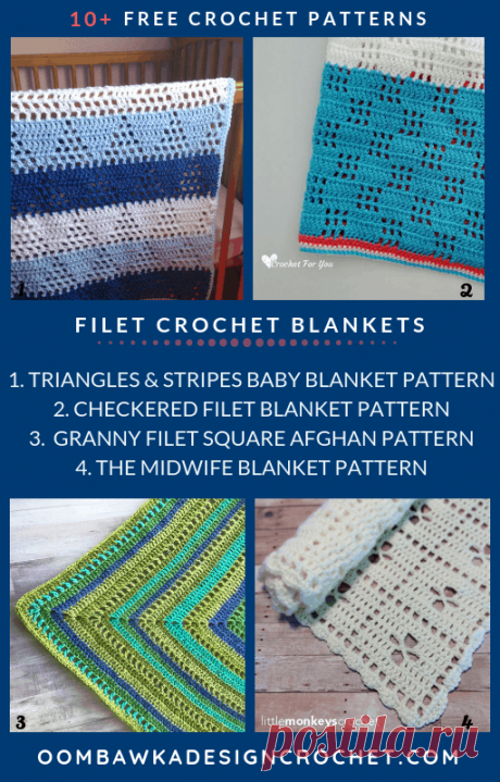 Free Filet Crochet Blanket Patterns This roundup includes more than 10 free filet crochet blanket patterns. Filet crochet is an easy-to-crochet technique which uses double crochet stitches and chain stitches.