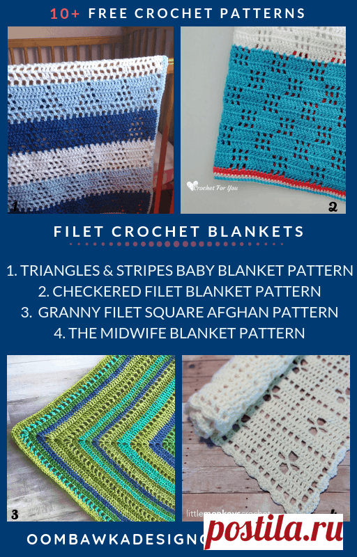 Free Filet Crochet Blanket Patterns This roundup includes more than 10 free filet crochet blanket patterns. Filet crochet is an easy-to-crochet technique which uses double crochet stitches and chain stitches.