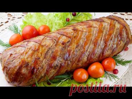 2 в 1 - ГОРЯЧЕЕ БЛЮДО И ЗАКУСКА НА ПРАЗДНИЧНЫЙ СТОЛ - Мясной рулет из фарша на праздничный стол!