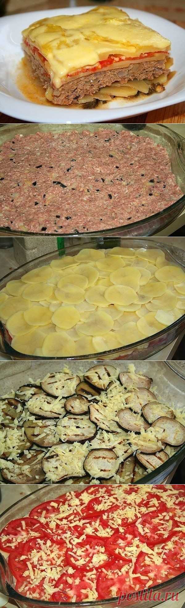 Овощная запеканка с фаршем