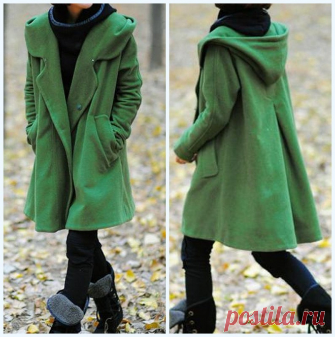Grass green Wool Coat Women's winter Coat Hooded maxi | Etsy