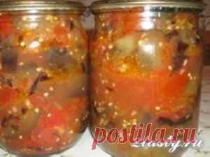 Баклажаны консервированные с помидорами, рецепт с фото