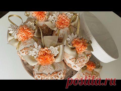 Бантики на елочные игрушки.  💝💝💝. Handmade Christmas balls 🎄🎄🎄