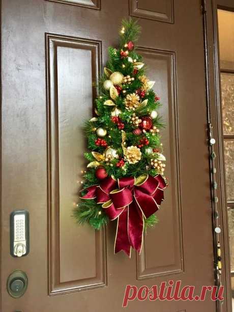 Wall Tree  Burgundy Velvet Ribbon Holiday Decor Christmas image 2