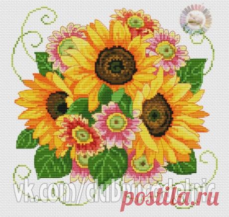 Подушка с подсолнухами - запись пользователя Svetla4ok (Светлана) в сообществе Вышивка в категории Схемы вышивки крестом, вышивка крестиком