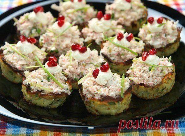 Картофельные гнезда с начинкой из крабового мяса / Удивительная еда!