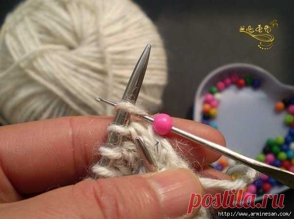 Вяжем спицами с бусинами
#спицы #узор_вязания #мк