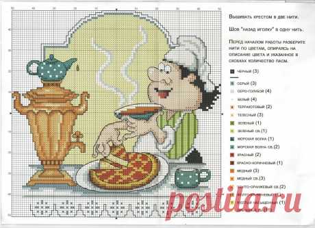 Selection of schemes for embroidery cheerful cooks