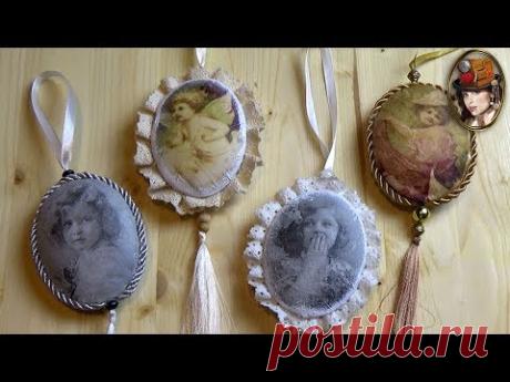 ЕЛОЧНЫЕ ИГРУШКИ в Винтажном Стиле. ДЕКУПАЖ Игрушек на Елку Своими Руками
