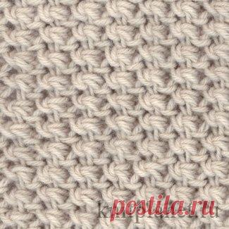 Планета Вязания | Узор мелкой вязки спицами № 2. Схема и видео по вязанию узора.