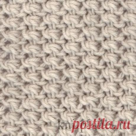 Планета Вязания | Узор мелкой вязки спицами № 2. Схема и видео по вязанию узора.