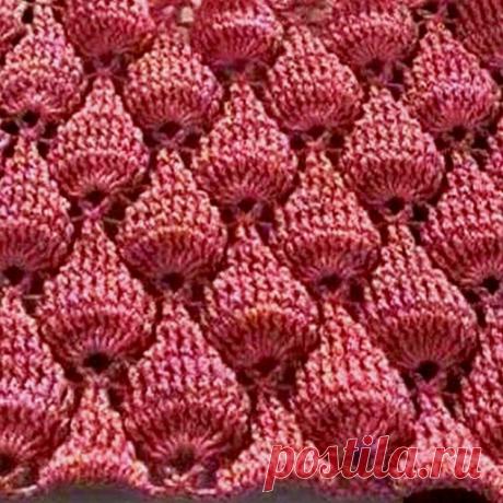 Красивый и объёмный узор крючком «Инжир». Описание и схема | Paradosik_Handmade Пульс Mail.ru