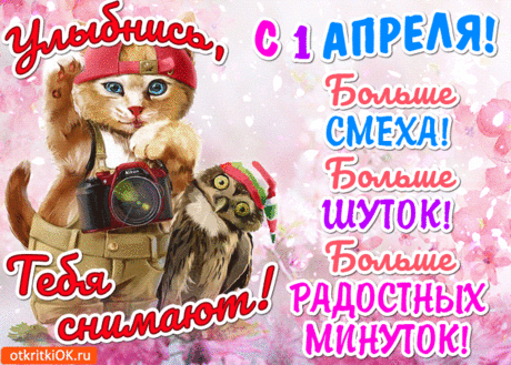 Открытка Пожелания с днём смеха 1 апреля - Скачать бесплатно на otkritkiok.ru