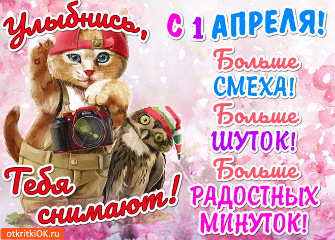 Открытка Пожелания с днём смеха 1 апреля - Скачать бесплатно на otkritkiok.ru
