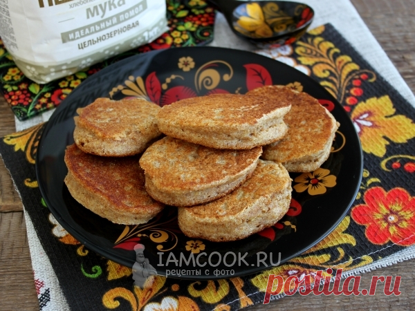 Оладьи на кефире из цельнозерновой муки (без яиц)