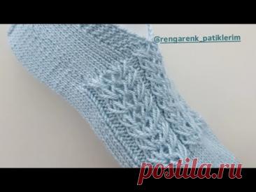 Kolay ve Zarif Beş Şiş Patik Modeli ~Rengarenk Patiklerim #patikmodelleri #beşşişpatik #knitting