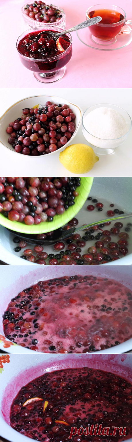 Варенье из черной смородины и крыжовника.
