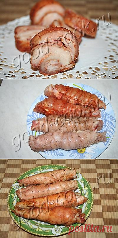 вяленый куриный рулет с беконом, рецепт приготовления