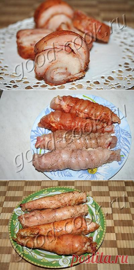 вяленый куриный рулет с беконом, рецепт приготовления