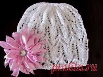 Летние шапочки для девочек спицами схемы и описание - 8 моделей