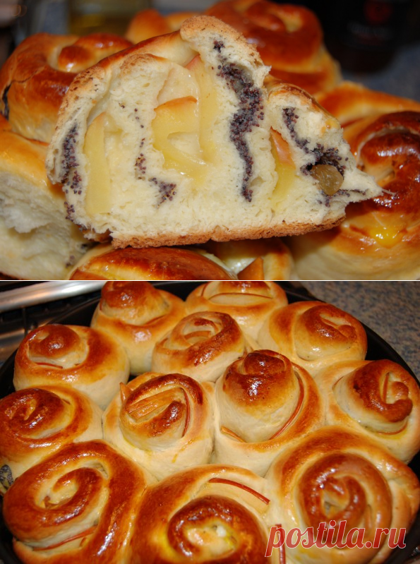 Два в одном — и с яблоками, и с маком — Вкусные идеи