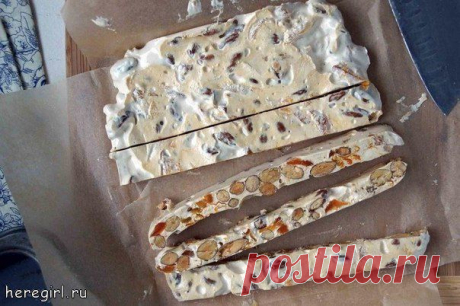 Восточная сладость - Мягкая нуга с орехами и курагой (Torrone morbido)