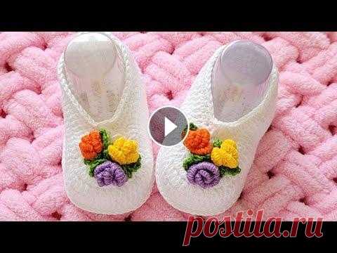 Ссылка на МК РОЗЫ: В этом видео свяжем несложные пинетки крючком, с такой техникой вязания справится и новичок. Эти красивые пинетки идеально смотрятс...