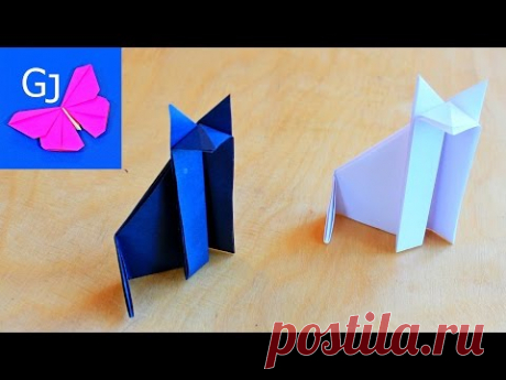 Простая ОРИГАМИ КОШКА из бумаги